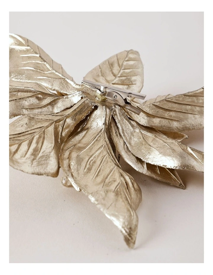 Luxe Foil Faux Poinsettia & Gems Clip Ornament image 4
