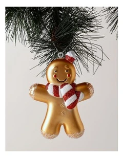 Candyland Christmas Plastic Gingerbread Ornament 12cm in Brown