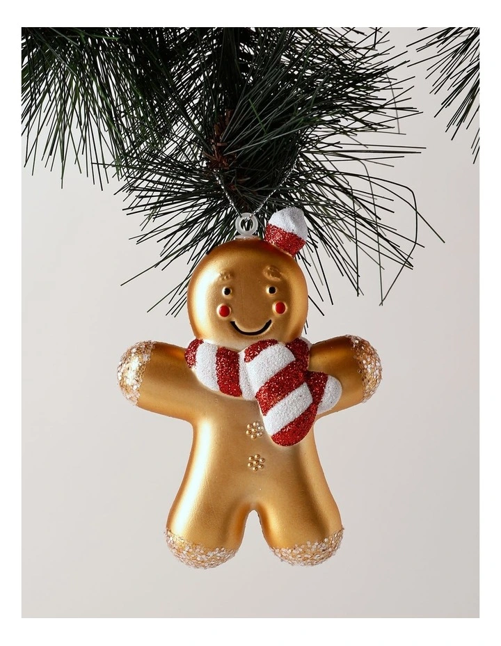 Candyland Christmas Plastic Gingerbread Ornament 12cm in Brown image 1