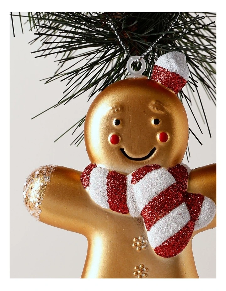 Candyland Christmas Plastic Gingerbread Ornament 12cm in Brown image 2