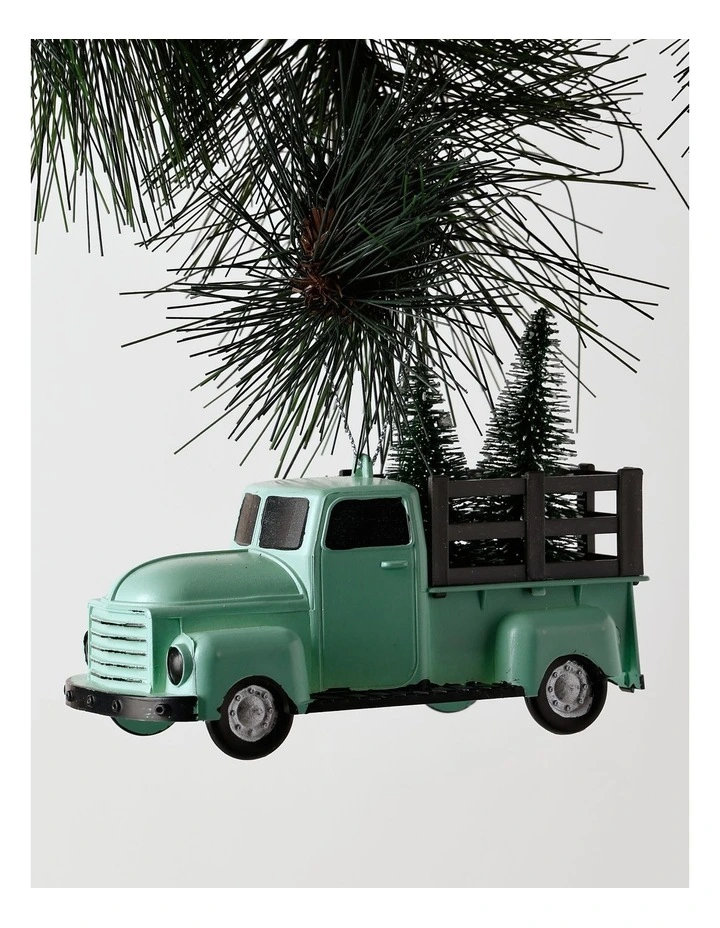 Eucalyptus Christmas Plastic Truck withTree Ornament 10cm in Green image 1