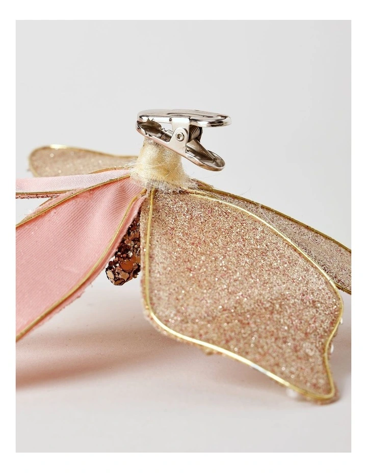 Luxe Christmas Velvet Embellished Poinsettia Clip 20cm in Pink image 4