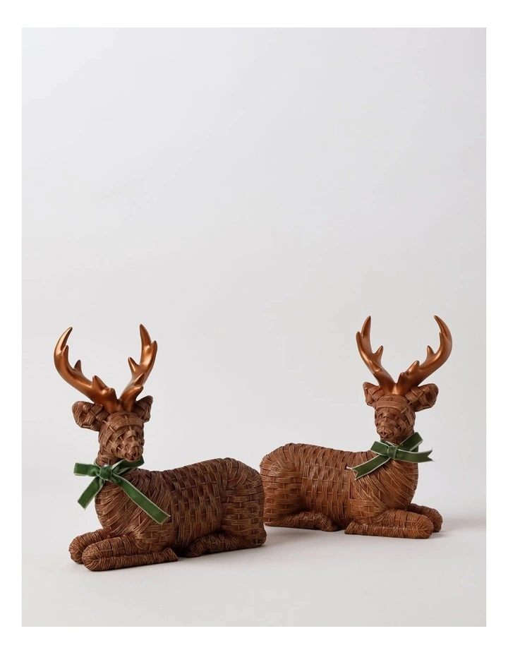 Harvest Christmas Assorted Resin Reindeer 24cm in Brown image 1