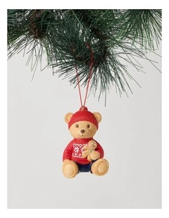 Heirloom 2026 Ethan Charity Bear Resin Ornament in Red and Green: 7cm