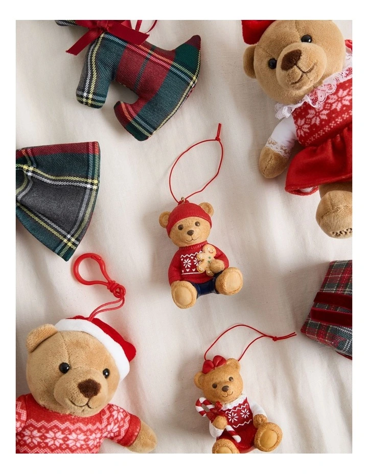 Heirloom 2026 Ethan Charity Bear Resin Ornament in Red and Green: 7cm image 5