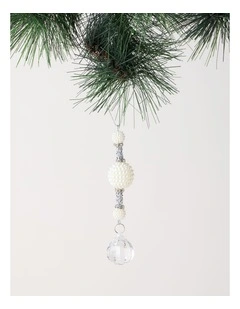 Luxe Christmas Drop Pearl And Crystal Hanging Ornament