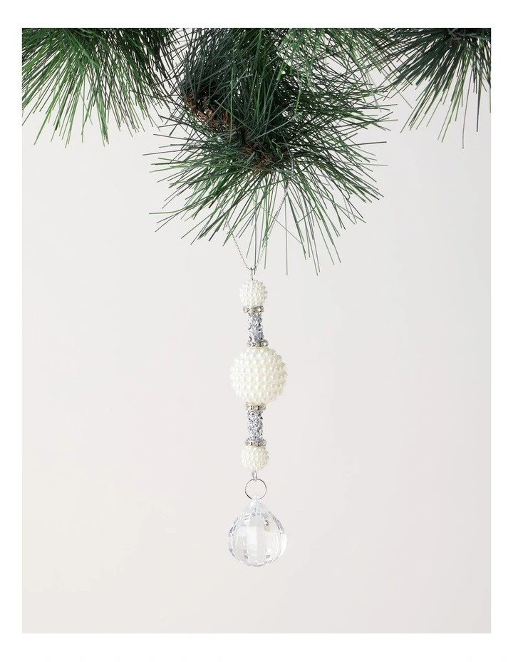 Luxe Christmas Drop Pearl And Crystal Hanging Ornament image 1