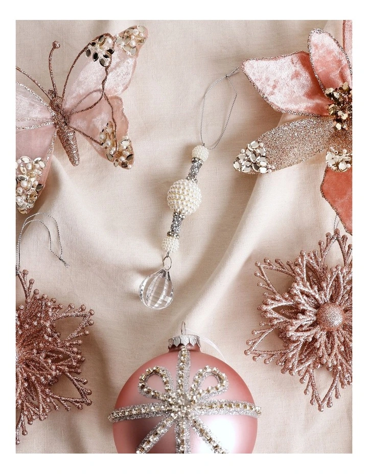 Luxe Christmas Drop Pearl And Crystal Hanging Ornament image 3