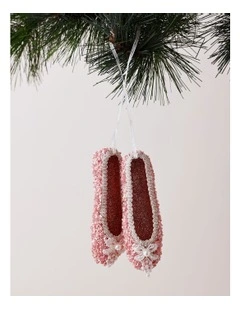 Luxe Christmas Pink Ballet Shoes withGlitter