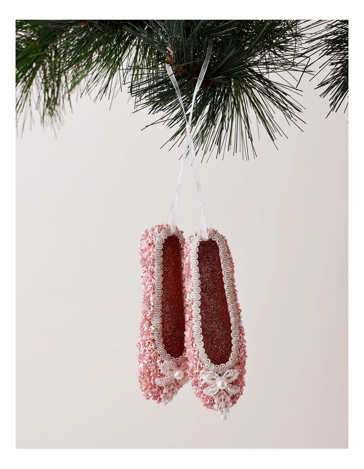 Luxe Christmas Pink Ballet Shoes withGlitter image 1