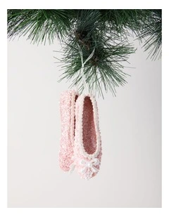 Luxe Christmas Pink Ballet Shoes with Glitter