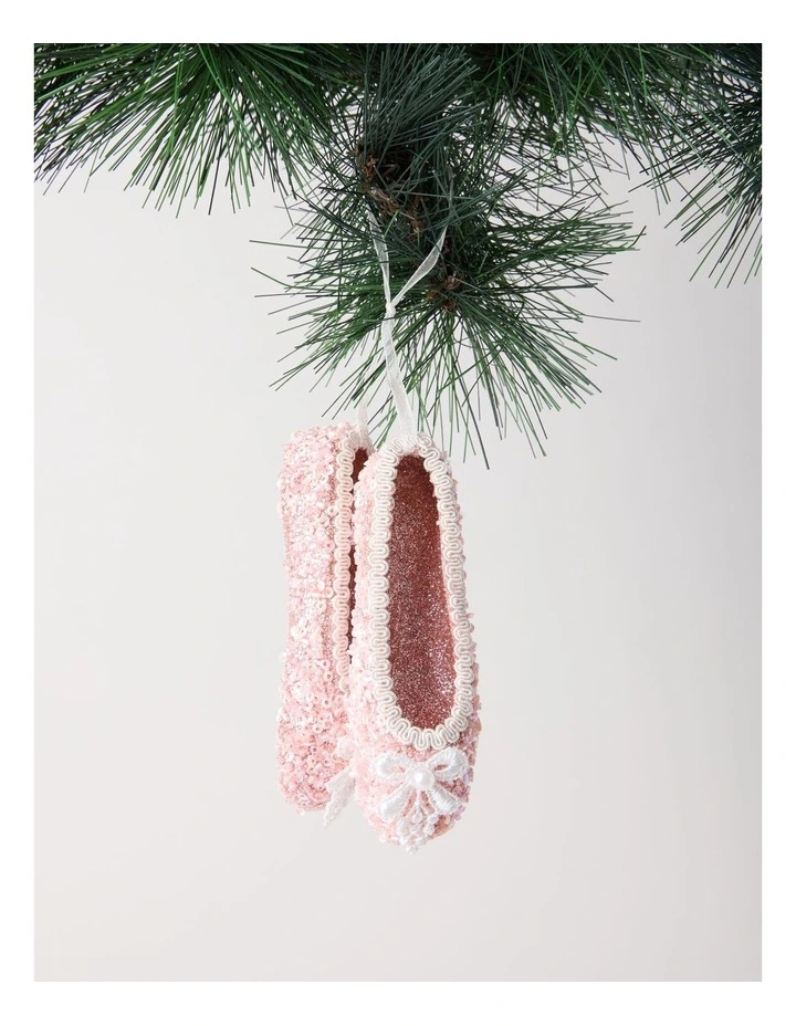 Luxe Christmas Pink Ballet Shoes with Glitter image 1