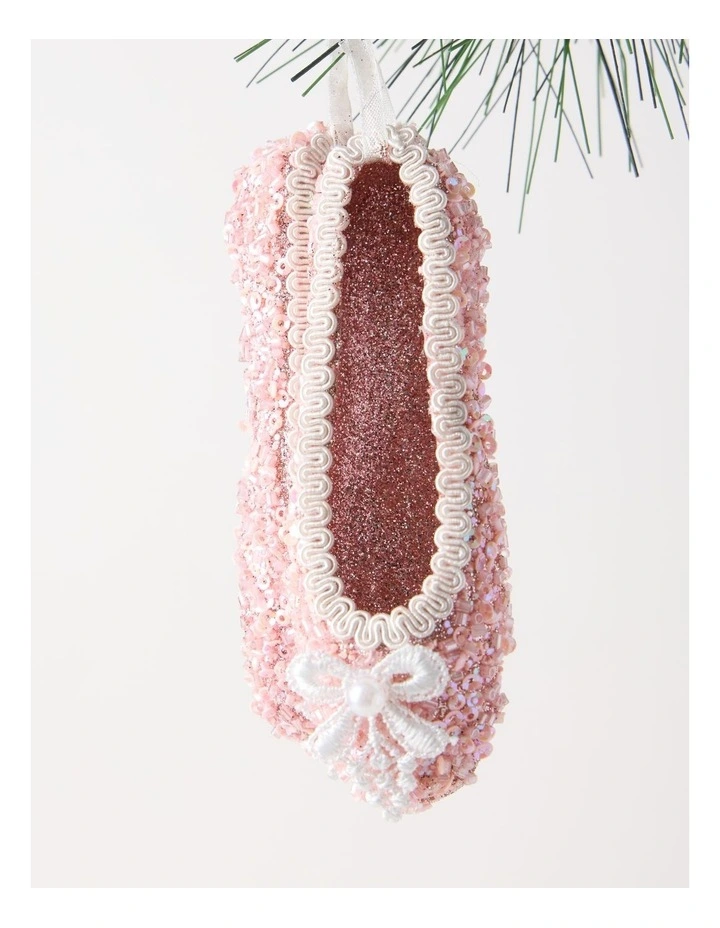 Luxe Christmas Pink Ballet Shoes with Glitter image 2