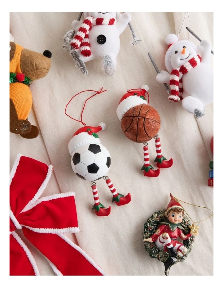 Nostalgia Christmas Assorted Resin Novelty Sport Ball Ornament 11cm in Multi image 4