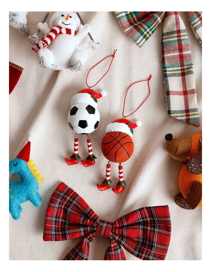 Candyland Christmas Assorted Resin Novelty Sport Ball Ornament 11cm in Multi image 4