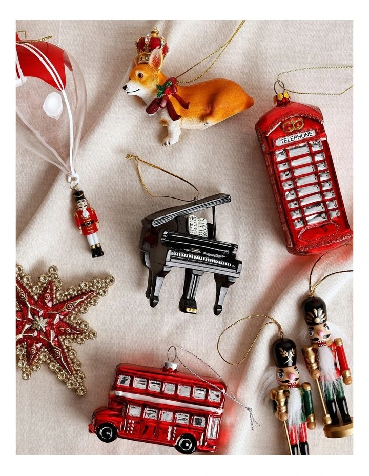 Heirloom Christmas Resin Hanging Grand Piano Ornament 9cm in Black image 3