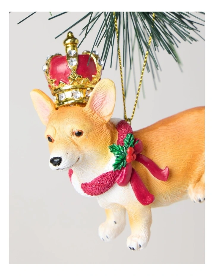 Heirloom Christmas Resin Royal Corgi Dog Ornament 8cm in Brown image 2
