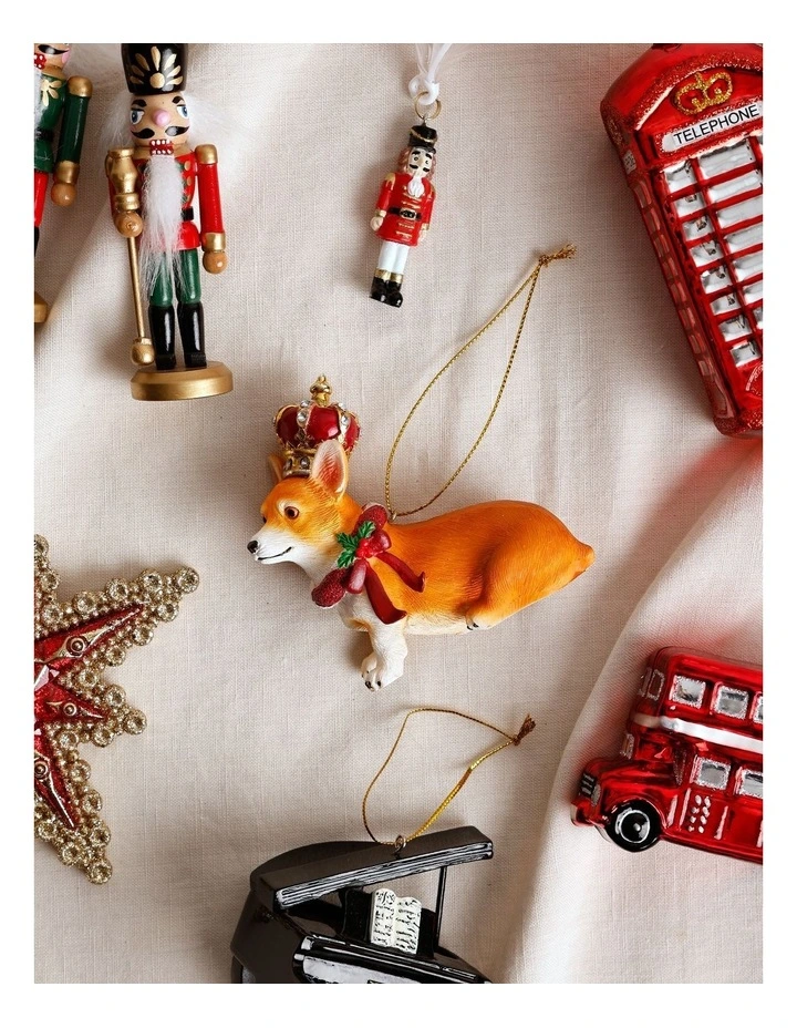 Heirloom Christmas Resin Royal Corgi Dog Ornament 8cm in Brown image 3