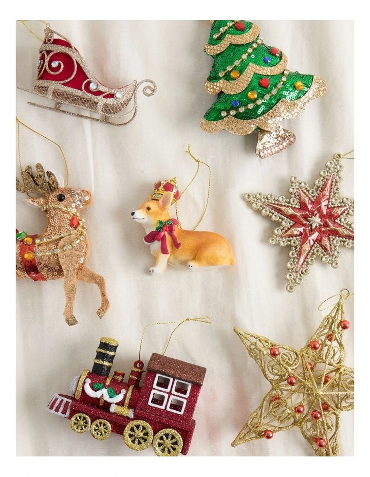 Heirloom Christmas Resin Royal Corgi Dog Ornament 8cm in Brown image 3