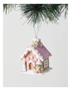 Nostalgia Christmas Claydough Gingerbread House Ornament 8cm in Multi