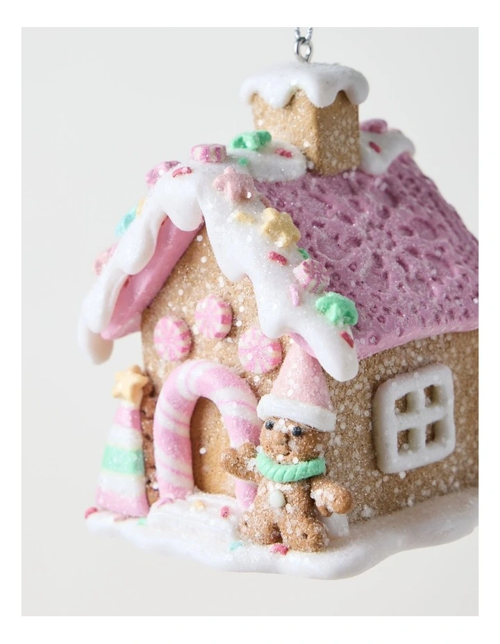 Nostalgia Christmas Claydough Gingerbread House Ornament 8cm in Multi image 2