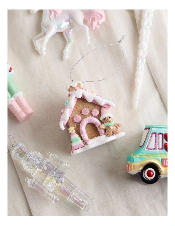 Nostalgia Christmas Claydough Gingerbread House Ornament 8cm in Multi image 3