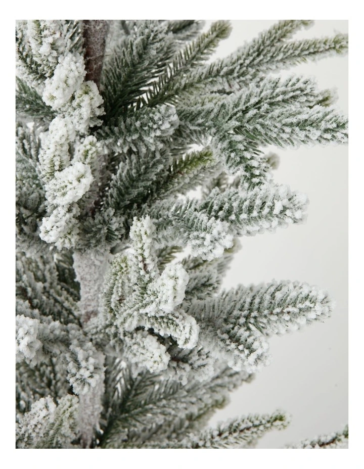 Luxe Christmas Flocked Table Tree withVelvet Base in White image 3