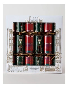 Heirloom Christmas Nutcracker/Red Tartan 6pk Crackers 30cm in Red