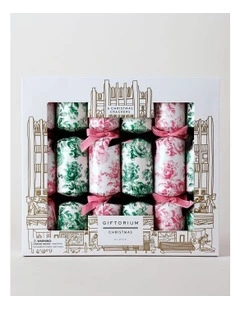Luxe Christmas Toile/Bow 6pk Premium Crackers 35cm in Pink