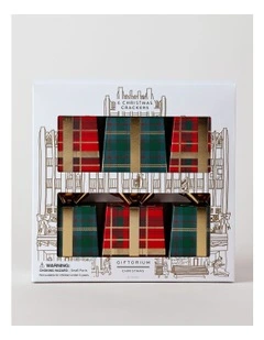 Heirloom Christmas Tartan 6pk Present Crackers 25cm in Green/Red