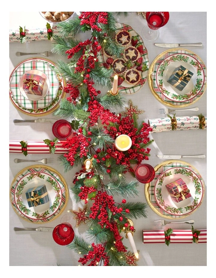 Heirloom Christmas Tartan 6pk Present Crackers 25cm in Green/Red image 3