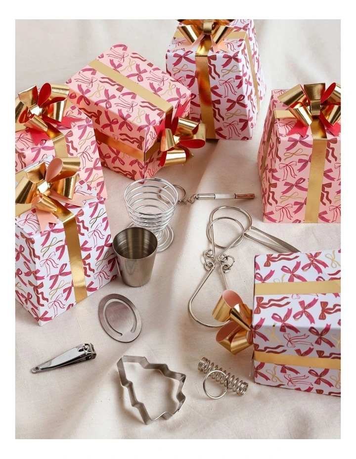 Luxe Christmas Ribbon 6pk Present Crackers 25cm in Pink image 5