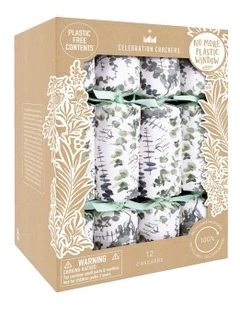Eucalyptus Foliage FSC Bonbon Crackers 30 cm In Green/White