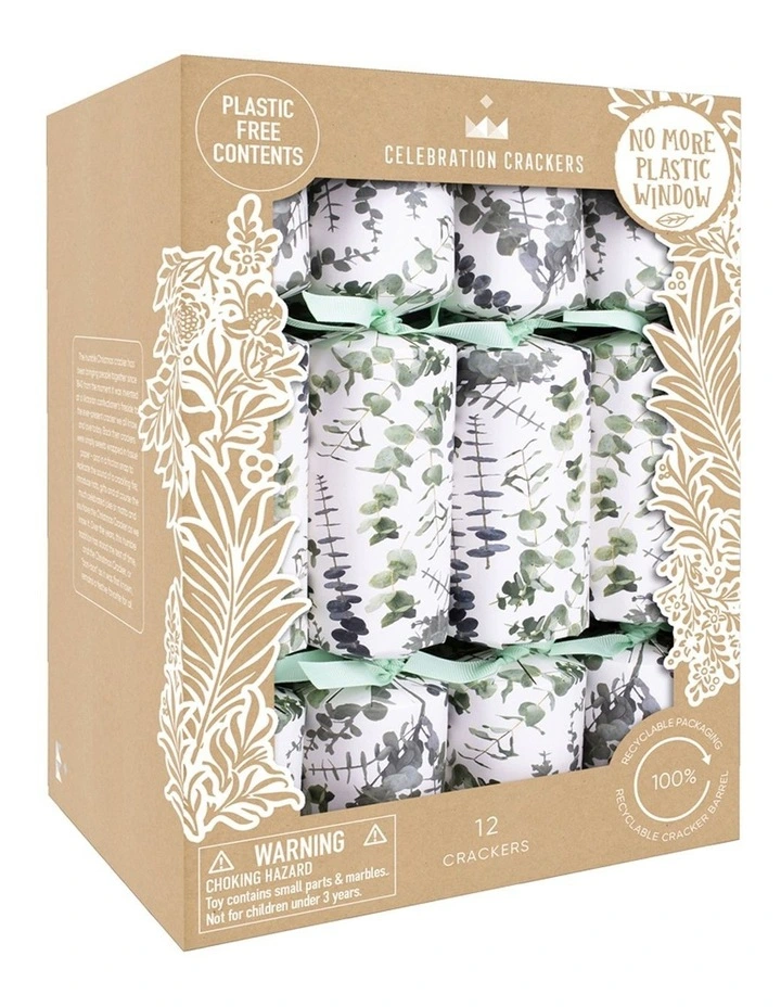 Eucalyptus Foliage FSC Bonbon Crackers 30 cm In Green/White image 1