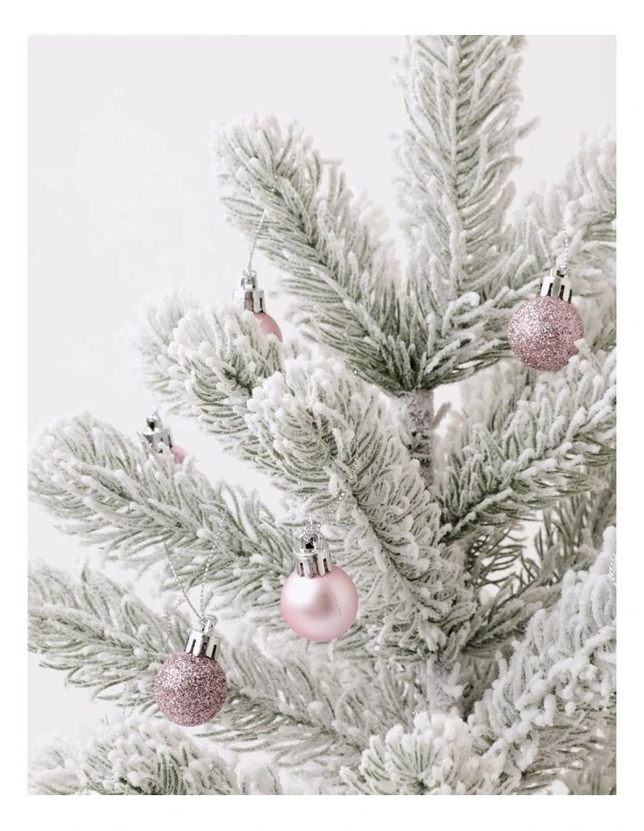 Luxe Christmas Flocked Douglas Fir Tabletop Tree with DIY Ornaments 46cm in Champagne image 2