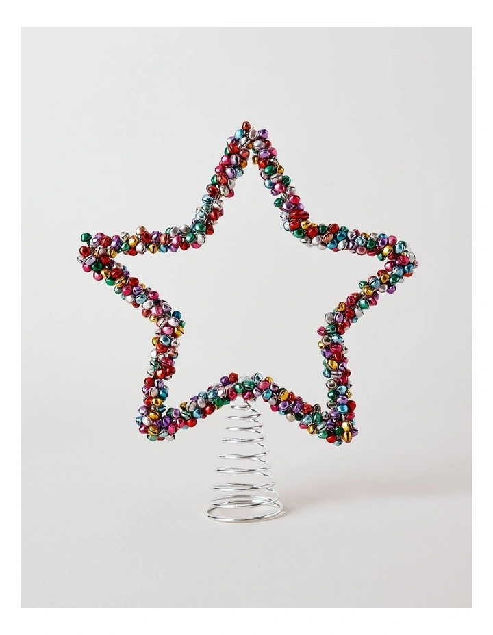 Candyland Christmas Metal Bell Star Tree Topper 27cm in Multi image 2