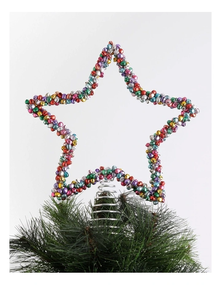 Candyland Christmas Metal Bell Star Tree Topper 27cm in Multi image 4