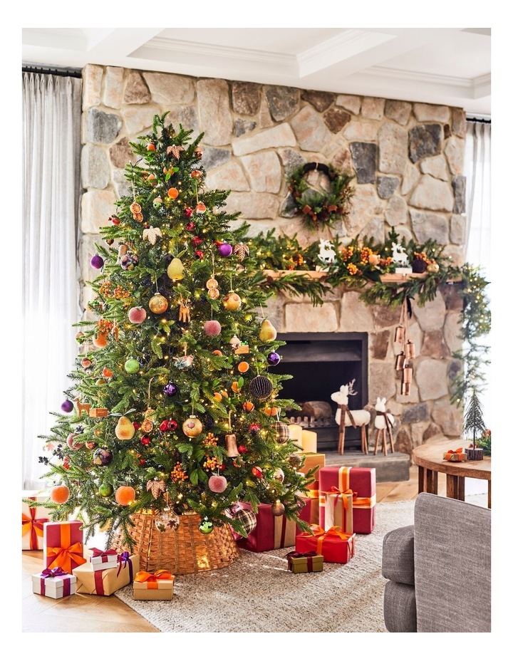 Harvest Christmas Polyresin Reindeer with Trees Musical Snowglobe 18cm in White image 3