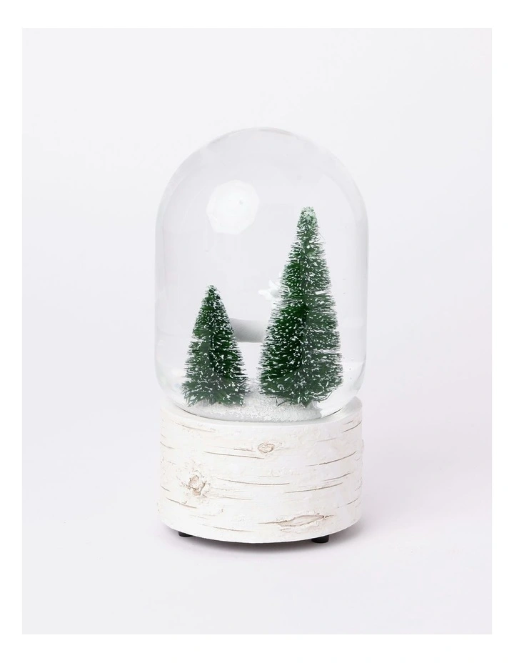 Harvest Christmas Polyresin Reindeer with Trees Musical Snowglobe 18cm in White image 5