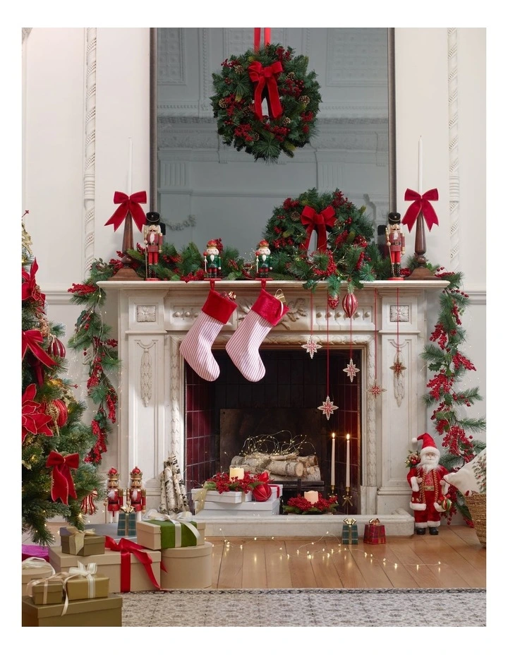 Heirloom Christmas Wooden Glittered Nutcracker 38cm in Red image 3