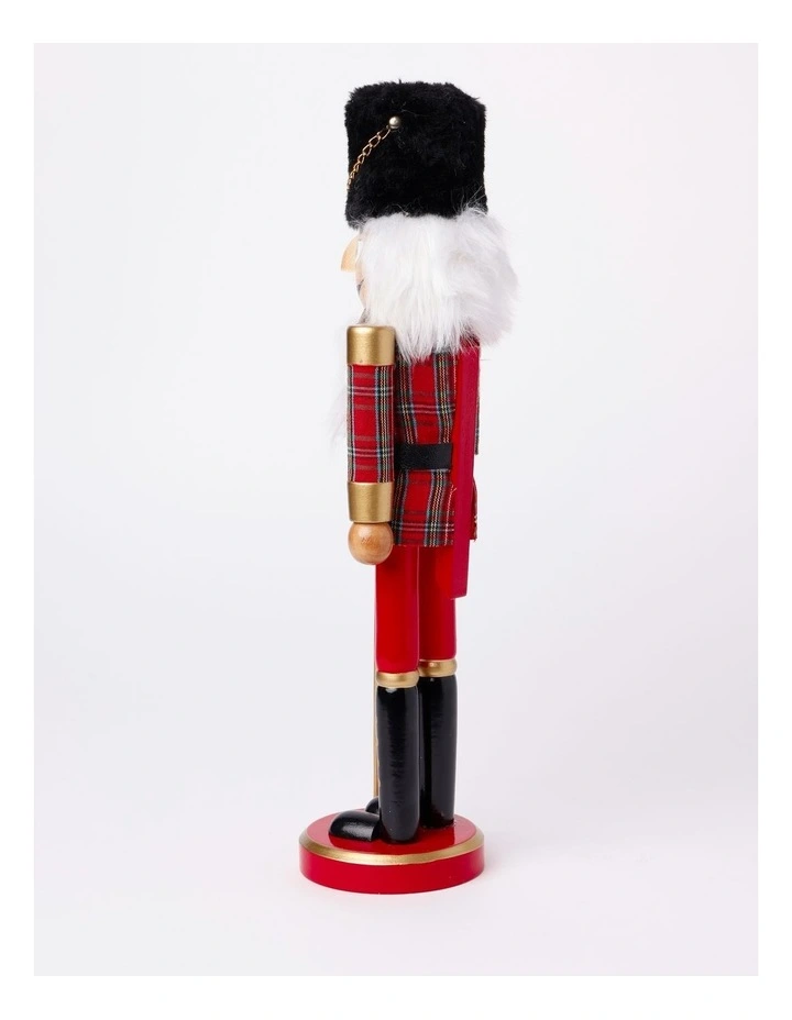 Heirloom Christmas Wooden Terence the Tartan Nutcracker 38cm in Red/Blue image 4