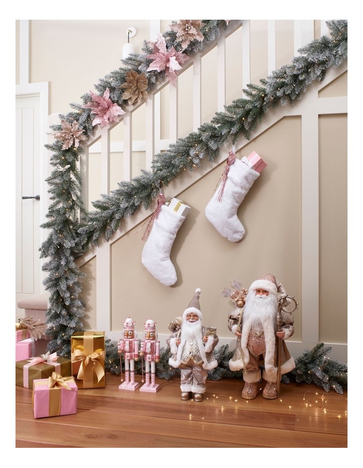 Luxe Christmas Wooden Glittered Nutcracker 38cm Pink image 3