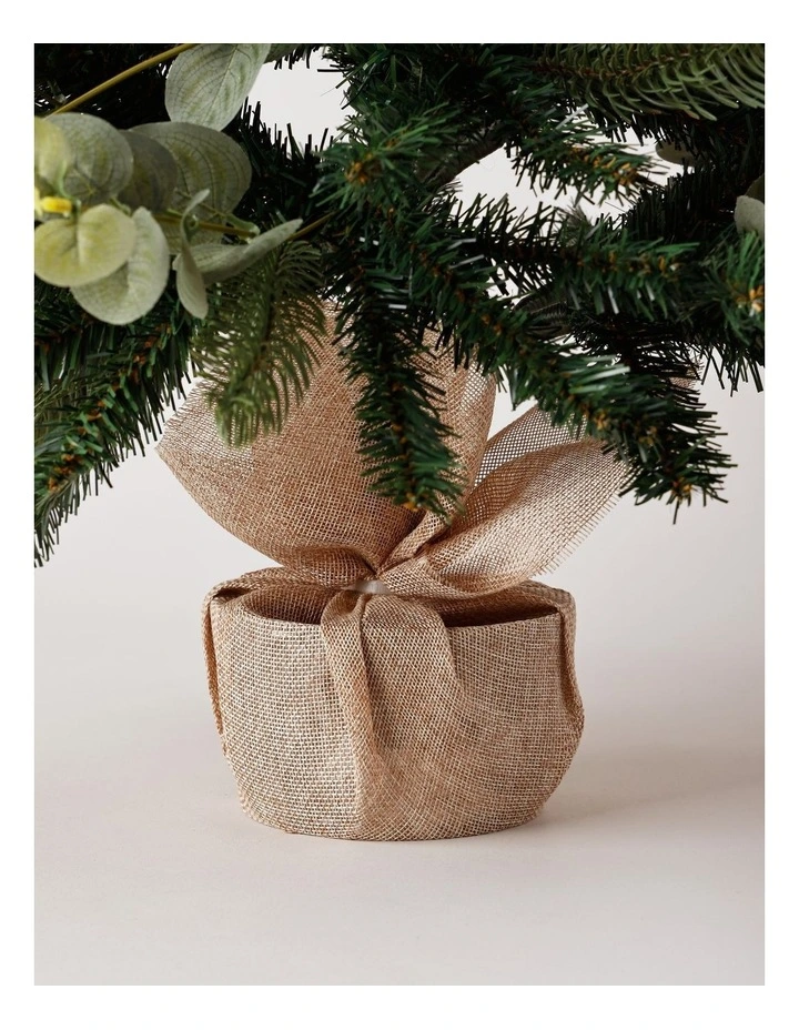 Eucalyptus Christmas Faux Berries, Pinecones & Leaves Table Top Tree 90cm in Green image 2