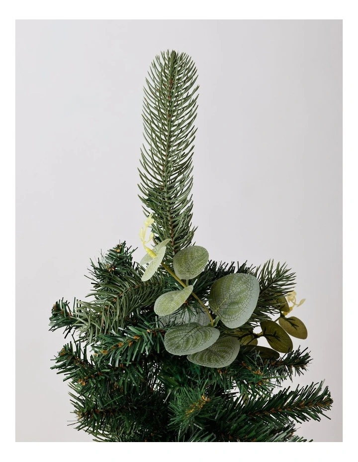 Eucalyptus Christmas Faux Berries, Pinecones & Leaves Table Top Tree 90cm in Green image 3