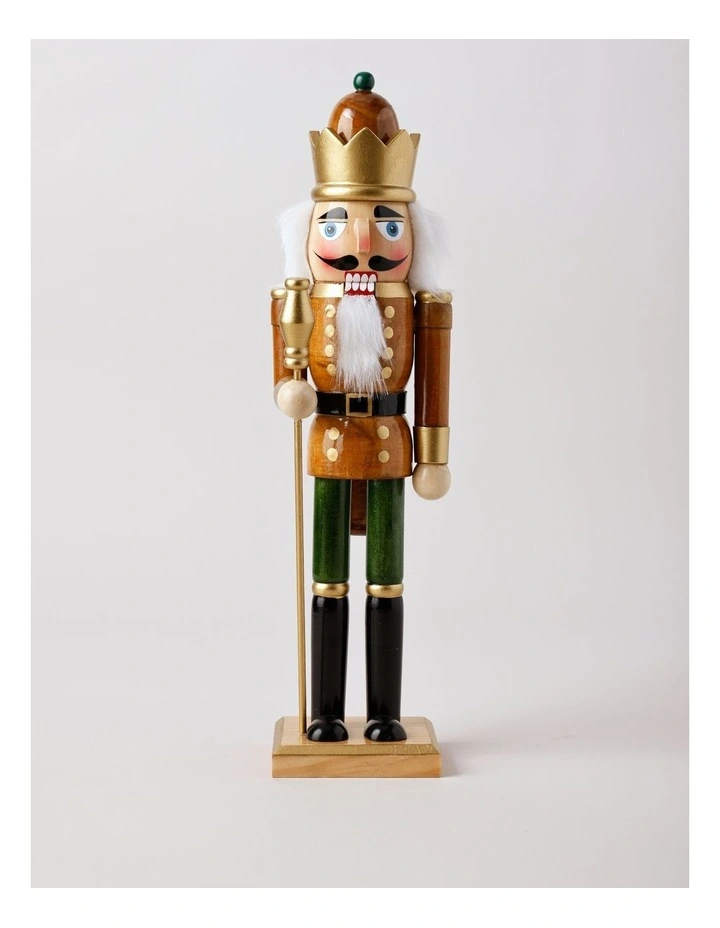 Harvest Christmas Wooden Nutcracker 38cm in Brown image 1