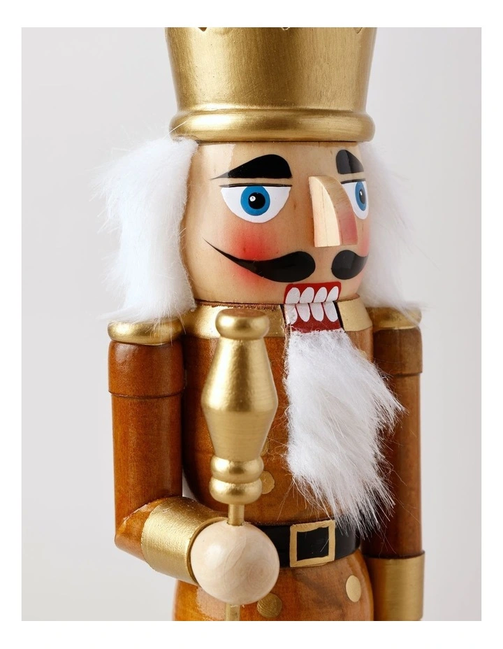 Harvest Christmas Wooden Nutcracker 38cm in Brown image 4