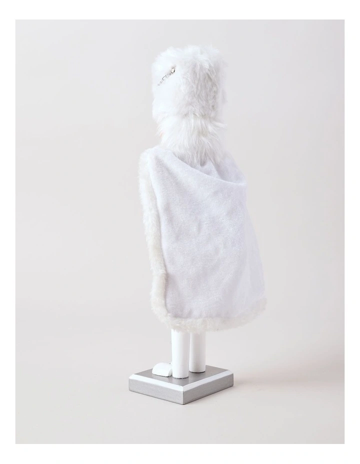 Luxe Christmas Wooden Glittered Nutcracker 38cm in White image 4