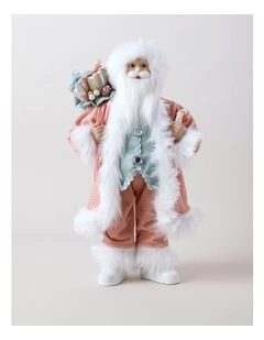 Candyland Christmas Pastel Santa with Candy Sack 46cm in Light Pink/Light Blue