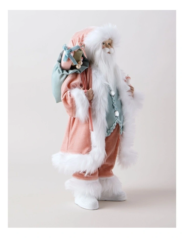 Candyland Christmas Pastel Santa with Candy Sack 46cm in Light Pink/Light Blue image 2