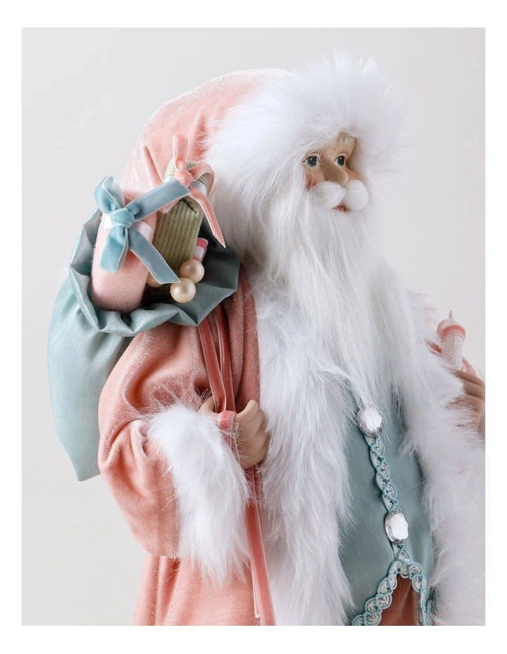 Candyland Christmas Pastel Santa with Candy Sack 46cm in Light Pink/Light Blue image 4